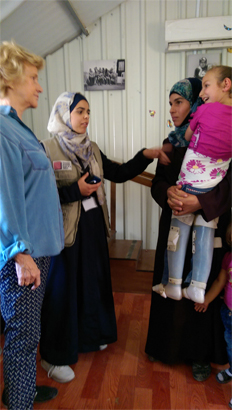 Soledad Becerril Bustamante, Ombudsman in Spain, gets to know the work of the FPSC with Syrian refugees with disabilities in Za’atari (Jordan)