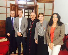 Macarena Cotelo receives the Holy Sepulchre Gold Medal, handed in by the Latin Patriarch of Jerusalem