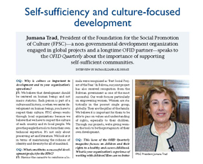 OFID publishes, in its July newsletter, an interview with Jumana Trad on the work of the FPSC