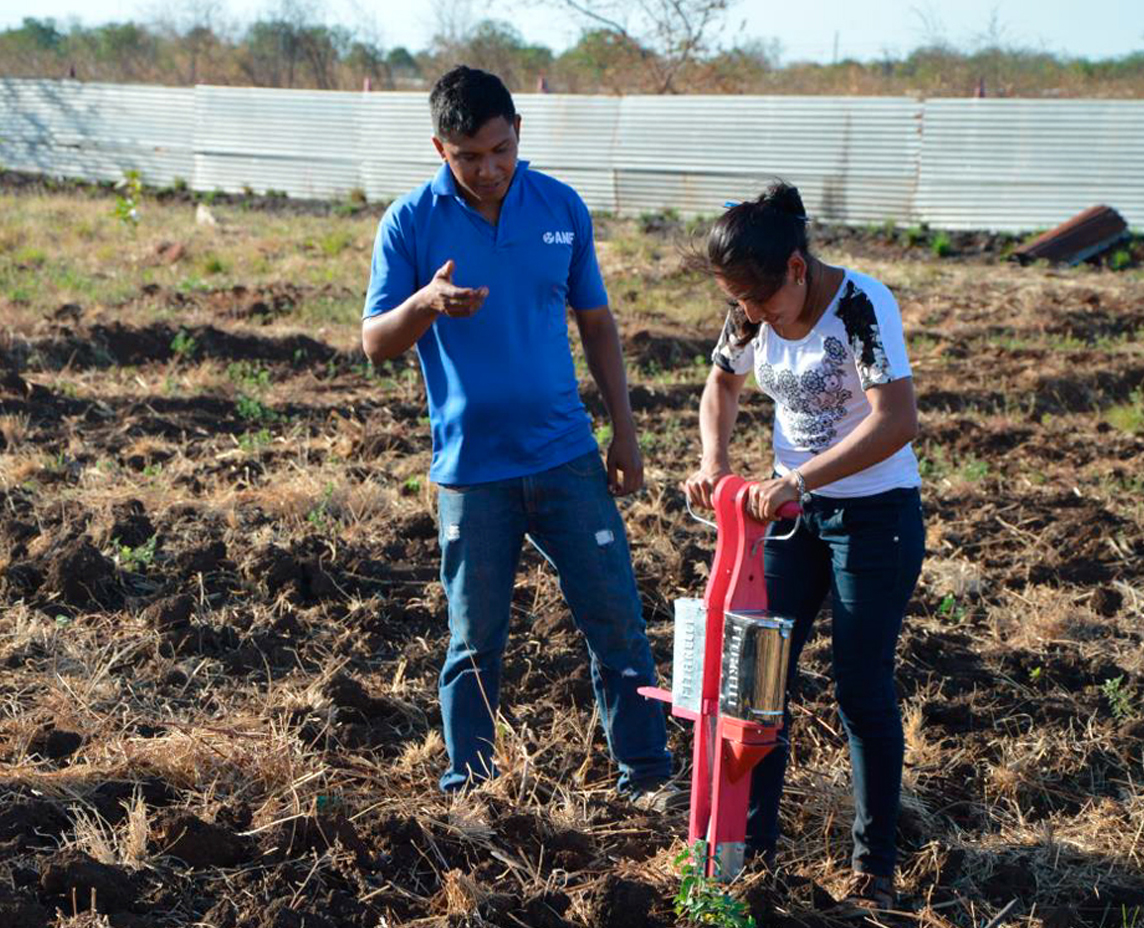 Small producers, men and women, in Nicaragua learn new agricultural techniques to cope with climate change