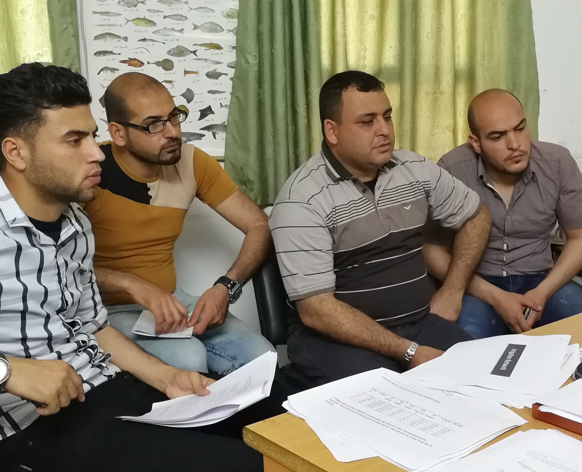 Engineers and agronomists are trained in agricultural techniques and they in turn train farmers in northern Gaza