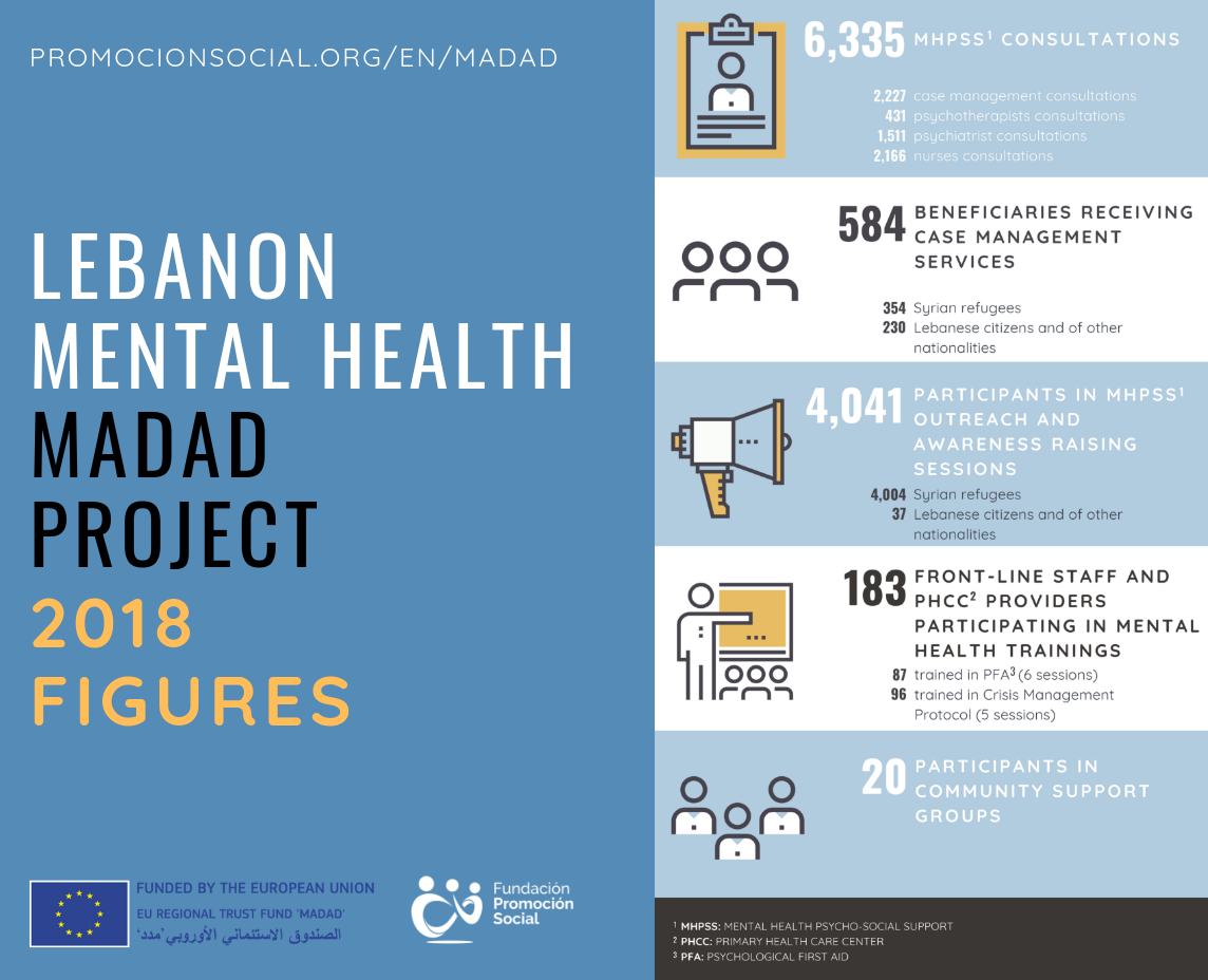 MADAD project-Mental Health in Lebanon, figures