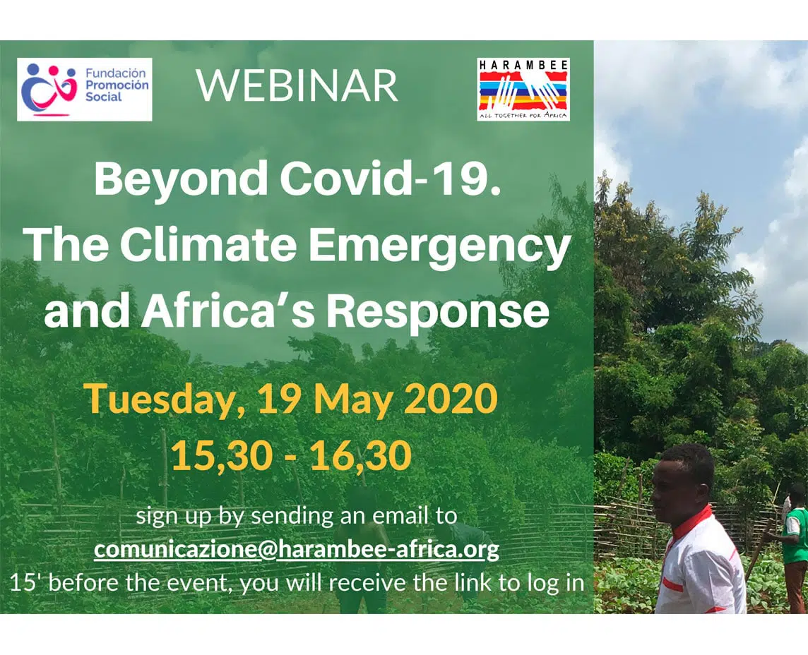 Prossimo webinar “Beyond Covid-19. Emergenza climatica, le risposte dell’Africa”