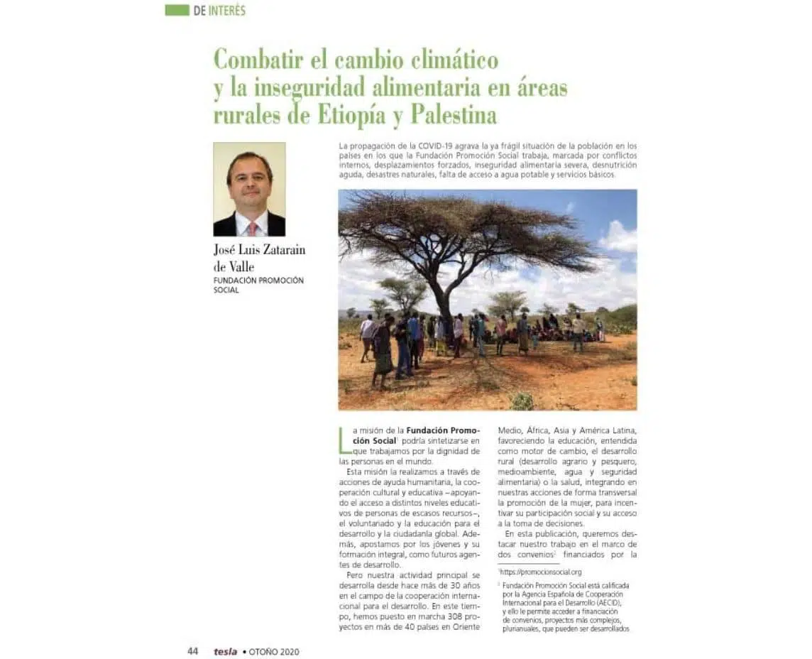 TESLA magazine publishes an article on our work in rural areas of Ethiopia and Palestine